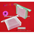 Simple design mesh cosmetic bag with farbric binding for facial care products packing